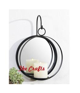 Portavelas Decorativo de Pared Color Negro Hierro, Diseño Maravilloso, Portavelas Colgante de Pared con Chimenea de Vidrio - Product Image 5