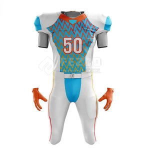 ชุดยูนิฟอร์มอเมริกันฟุตบอลแขนสั้น ระบายอากาศได้ดี ลายเรียบ 100% โพลีเอสเตอร์ ดีไซน์ปรับแต่งได้ - Product Image 5