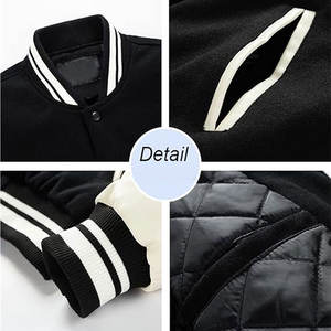 Chaqueta universitaria de lona de gran tamaño personalizable Botón a presión Patrón de letras vintage Múltiples colores para la ropa del equipo escolar Invierno - Product Image 5