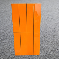 Azulejo de Porcelana Brillante Naranja de 300x600mm para Pared y Suelo, Antideslizante y Antibacteriano, con Patrones de Rayas Pre-Grabadas para Cocina y Baño