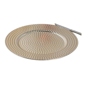 Assiette de présentation légère en acier inoxydable 304, revêtement rouge, pour table, banquet, mariage, service de repas - Product Image 2