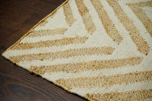 Tapis d'extérieur moderne en jute écoresponsable, tissé à la main, lavable, moelleux, à motif floral et au savoir-faire intemporel - Product Image 2