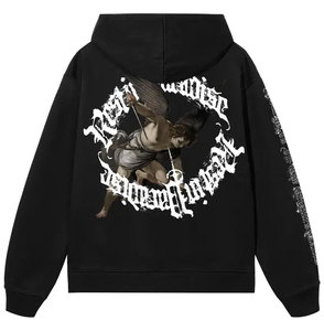 Sudadera básica lisa de gran tamaño para hombre, jersey de tela de algodón pesado, sudadera con estilo inspirado en ropa de calle moderna - Product Image 2