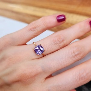Handmade 925 Starling Silver <b>Ring</b> <b>Indian</b> Natural Amethyst Stone Vintage Fine Jewelry for Weddings Engagements Wholesale Lot - Product Image 2