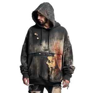Sweat-shirts à capuche personnalisés pour l'hiver, manches longues, coupe ample, ajustement régulier, pour hommes, pull unisexe, 100% coton, fournisseur en gros OEM - Product Image 4
