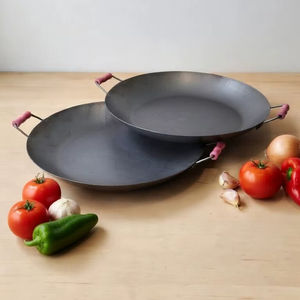 Dorello Heavy <b>Cast</b> Iron Saj <b>Pan</b> Traditional Turkish Griddle for Camping Outdoor Cooking BBQ & Stove Use 2 Pack - Product Image 1