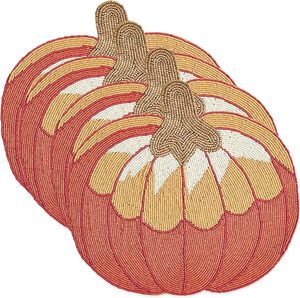 Mantel Individual con diseño de calabaza, cuentas de vidrio, alfombrillas impresionantes, almohadillas para mesa de comedor, fiestas de boda, eventos especiales de Año Nuevo, otras ocasiones - Product Image 4