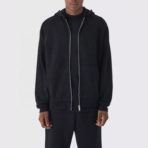 Los hombres de alta calidad de peso pesado de gran tamaño Streetwear sudaderas con capucha de lujo logotipo personalizado al por mayor 350 Gsm Sudadera con capucha en blanco hombro caído - Product Image 1