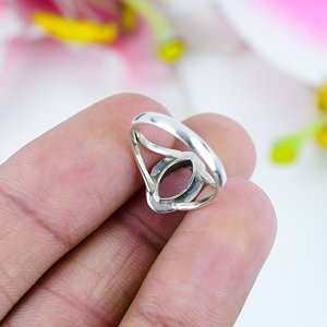Nouvelle arrivée 925 Sterling Silver Marquise Cut Ring Handmade Vintage Silver Plated Natural Pink Opal Gemstone Bezel Setting Incrustation - Product Image 2