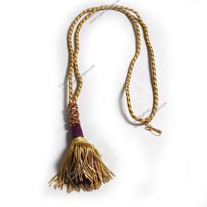 NUEVO CORDÓN PECTORAL DE BORLA DE OBISPO DE ORO, VESTIDOR DEL CLERO, cordón cruzado pectoral dorado sólido de 32" - Product Image 4