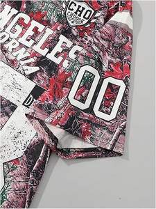 <b>90s</b> Oversized American Football Uniform 100% Polyester American Style Graphics Printed Casual <b>Streetwear</b> Breathable Short Summer - Product Image 4