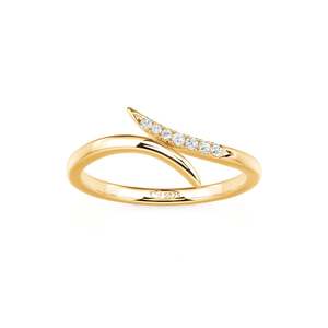 แหวนแต่งงานแบบมินิมอล Jeulia Parallel Meet Gold สำหรับผู้หญิง - Product Image 3