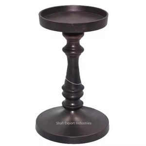 Bougeoir pilier en métal créatif simple pour la décoration de table de la maison et de l'hôtel bougeoir plaqué cuivre - Product Image 2