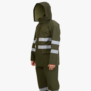 Taille XL Combinaison de pluie réfléchissante robuste Veste imperméable Pantalon pour le travail en plein air Vêtements de sécurité industrielle Équipement de camping durable - Product Image 1