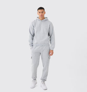 Conjunto Deportivo Informal Personalizado de Algodón para Hombre, Pantalones Deportivos y Sudadera con Capucha Transpirables de Gran Peso - Product Image 1