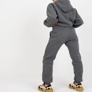 Conjunto Deportivo para Mujer, Color Gris Oscuro, Corte Regular, Peso Medio, Transpirable, Cintura Elástica, Casual, Invierno, Manga Larga - Product Image 3