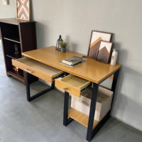 Mesa de ordenador de madera para oficina en casa, mesa de pie para estudio, escritorio para ordenador portátil, mesa de escritura para oficina en casa, escritorio para ordenador con dos cajones