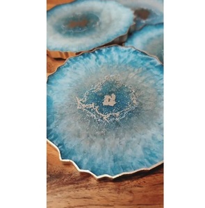 ที่รองแก้วอีพอกซีเรซินสไตล์ Geode สำหรับตกแต่งโต๊ะและเป็นของขวัญ - Product Image 1
