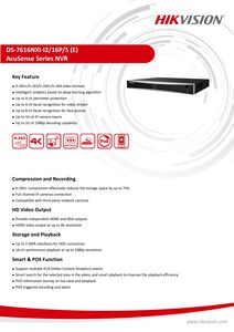Hik оригинальный DS-7616NXI-I2/16 P/S(E) 16 каналов 16PoE 2SATA 4K AcuSense <span class=keywords><strong>NVR</strong></span> 12MP сетевой видеорегистратор интеллектуальная аналитика - Product Image 2