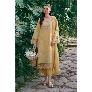 Chemise en mousseline de soie brodée GARNET-3PC avec dupatta en organza et pantalon - BIC-4831 - Product Image 1