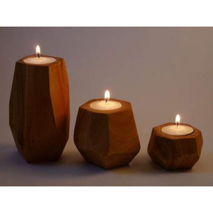 Portavelas de madera más vendido Juego de 3 portavelas de madera de primera calidad de fabricantes y proveedores - Product Image 2
