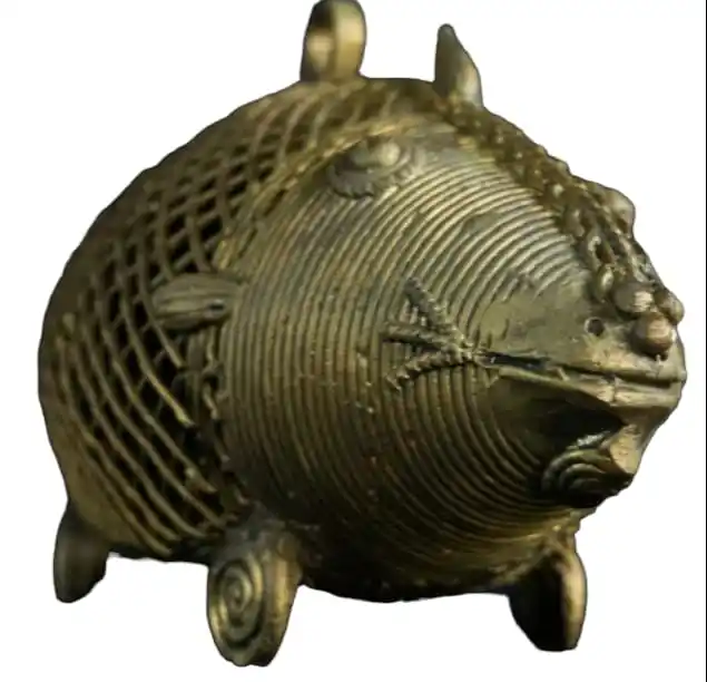 도매 가격 구매 도크라 아트 황동 물고기 풍수 동상 홈 거실 장식 황동 물고기