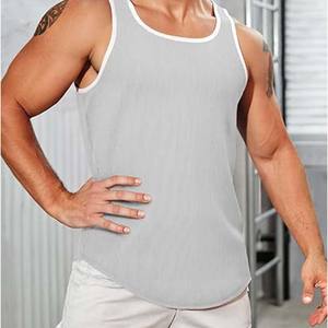 Débardeur Homme Tendance Été Décontracté Grande Taille Personnalisable Couleur Unie Motif Uni 100% Coton Séchage Rapide Respirant - Product Image 5