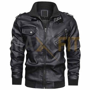 แจ็คเก็ตหนัง2023 maxfit สำหรับผู้หญิง, เสื้อแคนวาสคุณภาพสูงคอตั้ง - Product Image 3