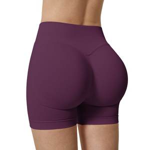 Short d'entraînement pour femme Scrunch Butt Lifting Gym Seamless Booty Biker Shorts Bleu clair L - Product Image 5