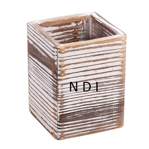 Porte-stylo en bois durable à usage multiple Porte-crayon Bureau Bureau Table Décor Porte-stylo Rangement - Product Image 4