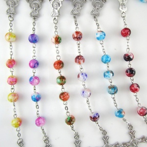 Nuovo Rosario Cattolico con Perline di Vetro, Collana Religiosa - Product Image 5