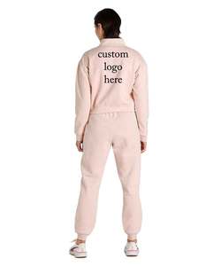 custom 100% cotton logo design men oversized ladies tracksuit collar and zipper jacket tracksuits <b>jogging</b> <b>suits</b> and gym wear - Product Image 5