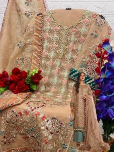 Nouveau 2023 dernière Collection Pure Organza broderie et travail manuel Salwar Kameez avec Dupatta approvisionnement en gros d'usine - Product Image 5