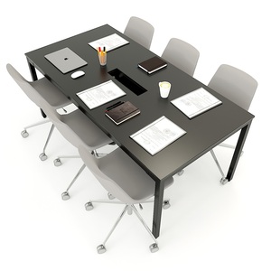 UConcept HBUC010 Minimalist Design Meeting <b>Table</b> 180x90 Steel Legs Assembly Required for Conference Room & Hotel Use - Product Image 2