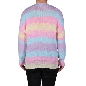 เสื้อสเวตเตอร์สวมหัวคอกลมผ้าขนแกะสำหรับผู้หญิงใส่ให้ความอบอุ่นในฤดูหนาวโลโก้หน้าจากโรงงาน OEM ออกแบบได้ตามต้องการ - Product Image 3