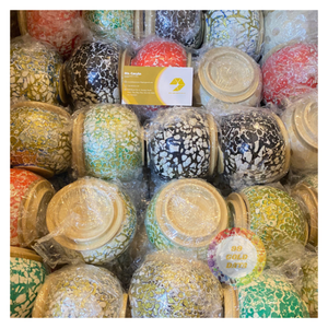 Pot en bambou écologique avec incrustation de nacre, poignée gravée, motif mosaïque pour thé, épices, herbes - Décoration de cuisine et de maison - Product Image 1