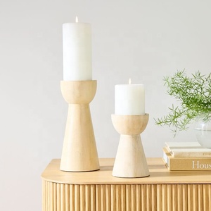 Bougeoir en bois de hêtre de haute qualité, chandelier décoratif artisanal en bois pour la décoration de la maison, fête de mariage - Product Image 1
