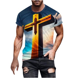 Latest Fashion Christian T-shirt Sporty Style Men's 100% Cotton High Quality Street Wear Made in Pakistan Customizable Options - Product Image 2