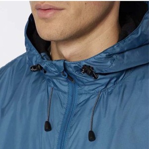 Windbreak Waterproof Breathable Quick Dry Patchwork <b>Rain</b> <b>Jacket</b> <b>Lightweight</b> Polyester Windbreaker Hooded Collar Zipper Closure - Product Image 6