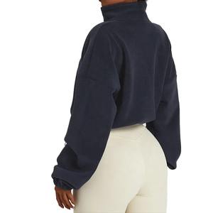 Sweat-shirt à capuche uni et pantalon avec fermeture éclair et logo personnalisé pour femmes, survêtement en polaire pour femmes à vendre, OEM - Product Image 6