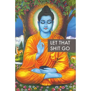 Affiche murale Bouddha avec citation inspirante « Laisse tomber ça » - Product Image 1