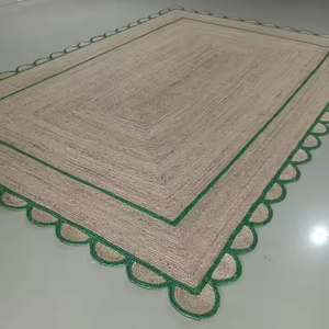 Tapis Boho Réversible en Coton Tissé à la Main Écologique Jute Tressé Tapis Jacquard Technique Salon Décoration Maison - Product Image 1