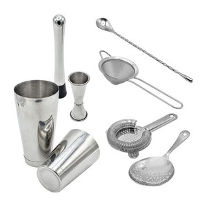 Kit de 10 shakers à cocktail barman en gros de marque ensemble d'outils de barre de conception classique de couleur marron pour accessoires de bar faits à la main - Product Image 2