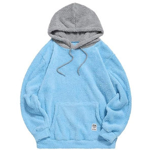 Sweat à capuche en polaire Sherpa de haute qualité avec logo en coton moelleux poche kangourou taille 6XL pour l'hiver - Product Image 5
