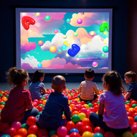 Système de projection de jeu de lancer de boule de mur intérieur interactif Équipement publicitaire d'amusement pour enfants pour centres