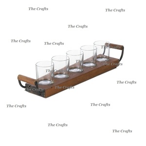 Estante de madera para tazas y vidrio, bandeja de soporte de vidrio con forma y tamaño personalizados para uso en mesa de restaurante - Product Image 6