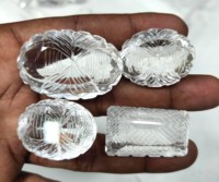 Lot en vrac de haute qualité de cabochons de quartz transparents facettés, pierres précieuses en cristal naturel hautement polies, formes variées, pierres en vrac