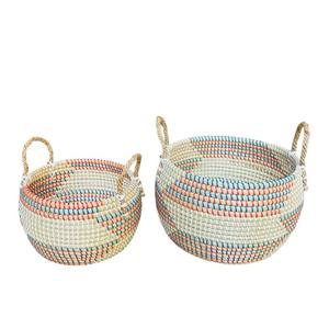 Cesta de lavandería de algas marinas naturales ecológicas hechas a mano Material de ratán de Vietnam - Product Image 1