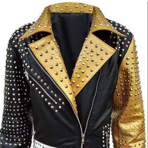 Chaqueta para hombre, oferta especial, chaqueta de piel de oveja para invierno, última moda, estilo rock punk, ropa exterior para motociclistas, diseño personalizado al por mayor - Product Image 3
