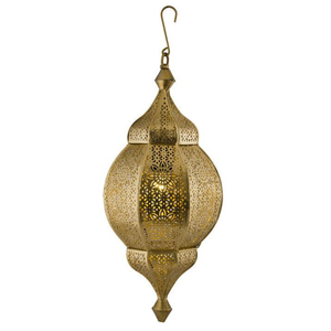 Handcrafted Moroccan Brass Pendant <b>Light</b> Vintage Style Filigree <b>Hanging</b> Lantern Unique Gold Metal Ceiling Lamp For Home Decor - Product Image 6